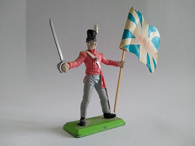 Britains Deetail Waterloo British Officer with Sword and Flag by Sclight